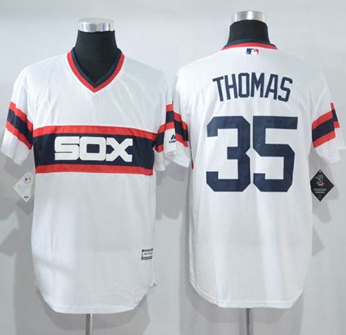 White Sox #35 Frank Thomas White New Cool Base Alternate Home Stitched MLB Jersey